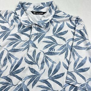 Travis Mathew Mens Performance Gulf Of Mexico Polo Shirt Blue Floral Size XXL
